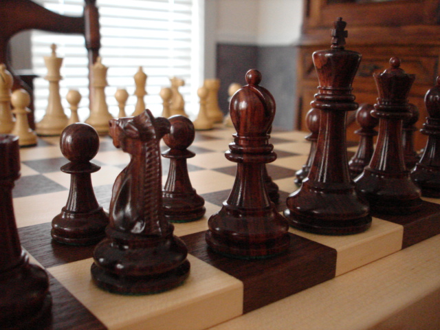 Wood Chess Board Monk Warwick in Rock Maple 018
