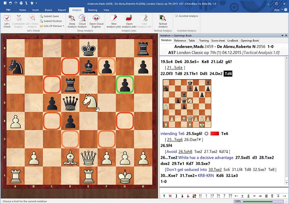 The ChessBase 14 software is a personal, stand-alone chess database that has become the standard throughout the world. Everyone uses ChessBase, from the World Champion to the amateur next door. It is the program of choice for anyone who loves the game and wants to know more about it. Start your personal success story with ChessBase and enjoy your chess even more.