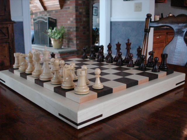 Monk Chessboard with pieces layed out
