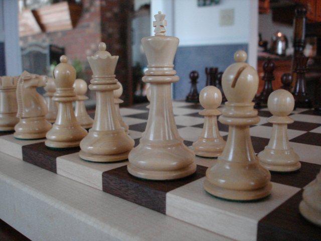 Monk Chessboard with close up look of pieces