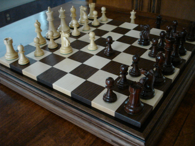 Summerville-New England Chessboards: Cape Elizabeth broad view of board and pieces
