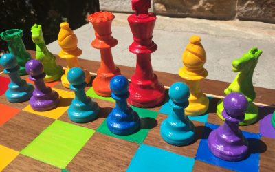 Kindergartners Paint Chess Sets for School Auction
