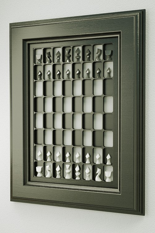 wall mounted chess board - design 2